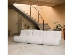Sofá modular de pana, 3 plazas crema