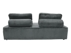 Sofá modular de pana, 2 plazas gris oscuro