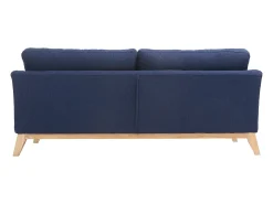 Sofá nórdico 3 plazas azul oscuro desenfundable patas madera OSLO