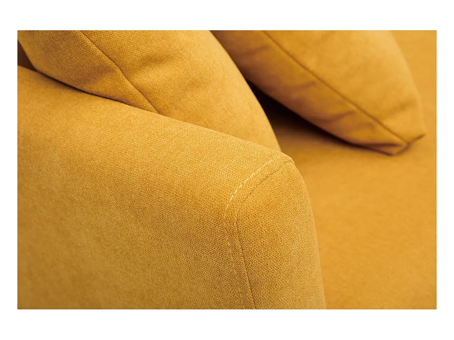 Sofá nórdico 3 plazas desenfundable efecto terciopelo amarillo mostaza OSLO