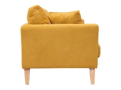 Sofá nórdico 3 plazas desenfundable efecto terciopelo amarillo mostaza OSLO