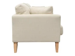 Sofá nórdico 3 plazas desenfundable beige y patas madera OSLO