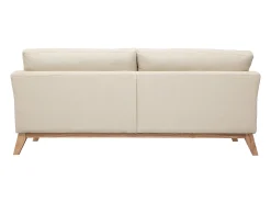 Sofá nórdico 3 plazas desenfundable beige y patas madera OSLO