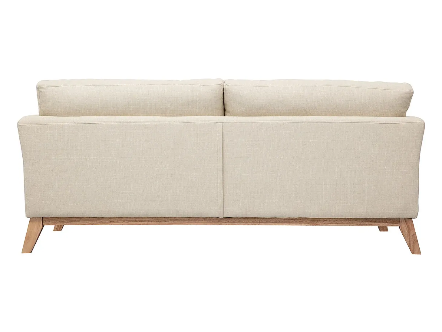Sofá nórdico 3 plazas desenfundable beige y patas madera OSLO