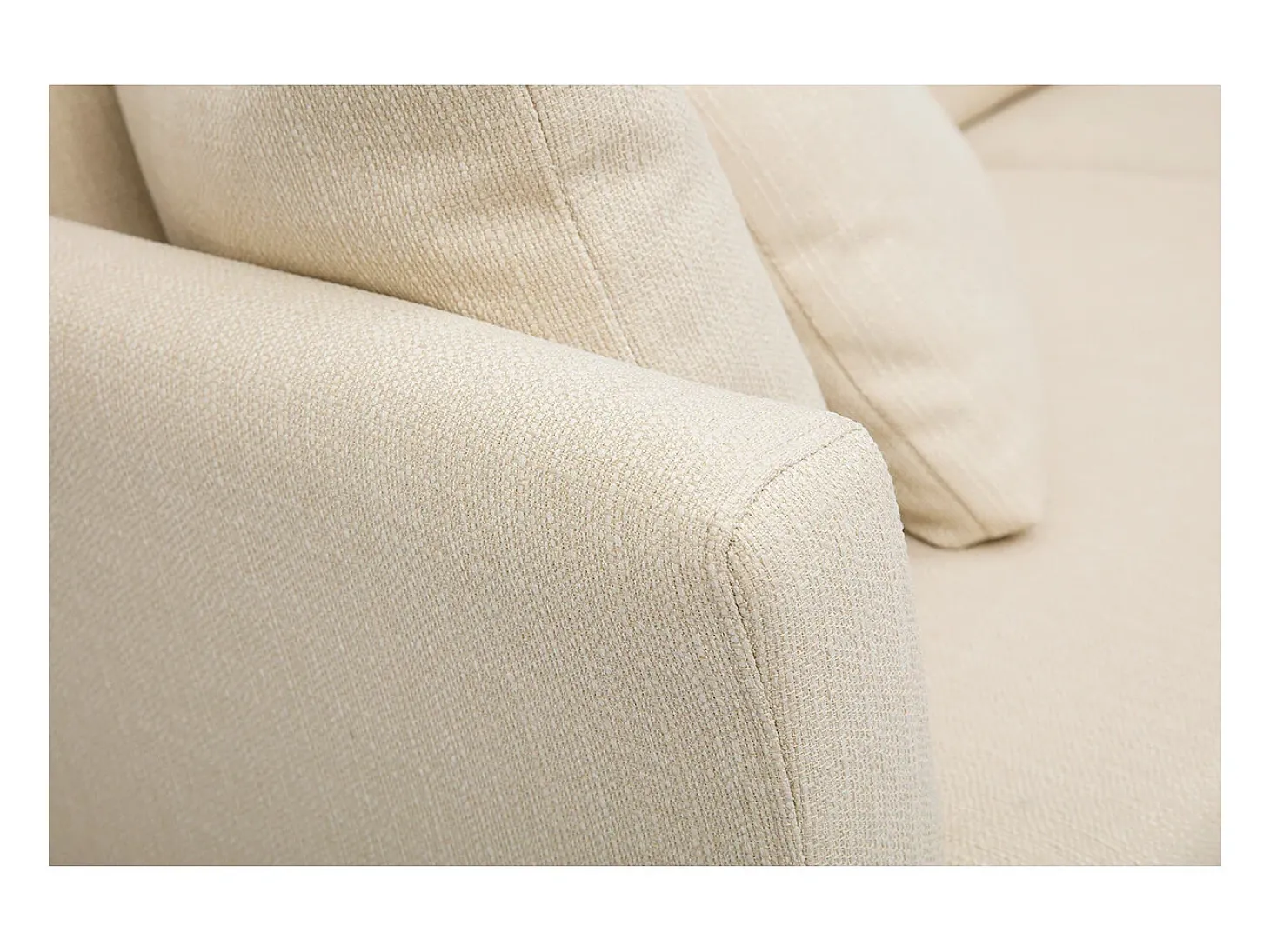 Sofá nórdico 3 plazas desenfundable beige y patas madera OSLO