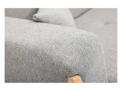 Sofá nórdico 3 plazas gris claro y madera FJORD