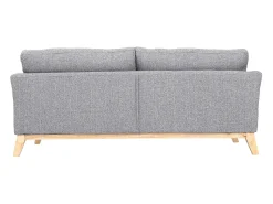 Sofá nórdico 3 plazas gris claro desenfundable patas madera OSLO
