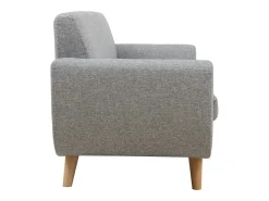 Sofá nórdico 3 plazas gris claro y madera PURE