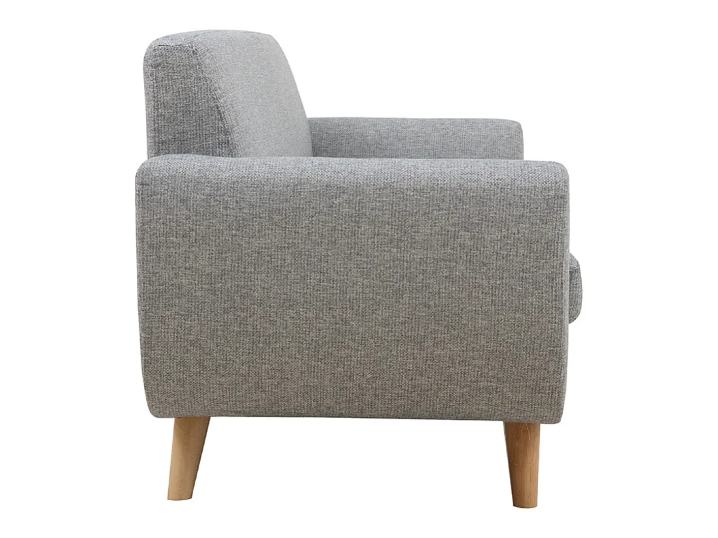 Sofá nórdico 3 plazas gris claro y madera PURE