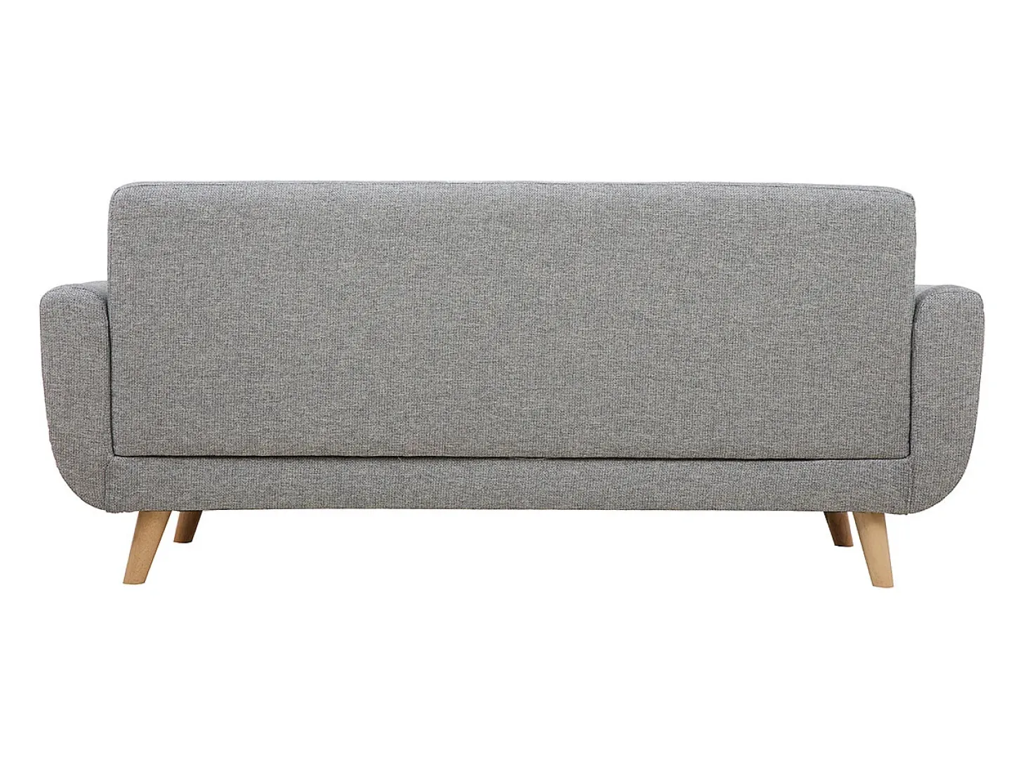 Sofá nórdico 3 plazas gris claro y madera PURE