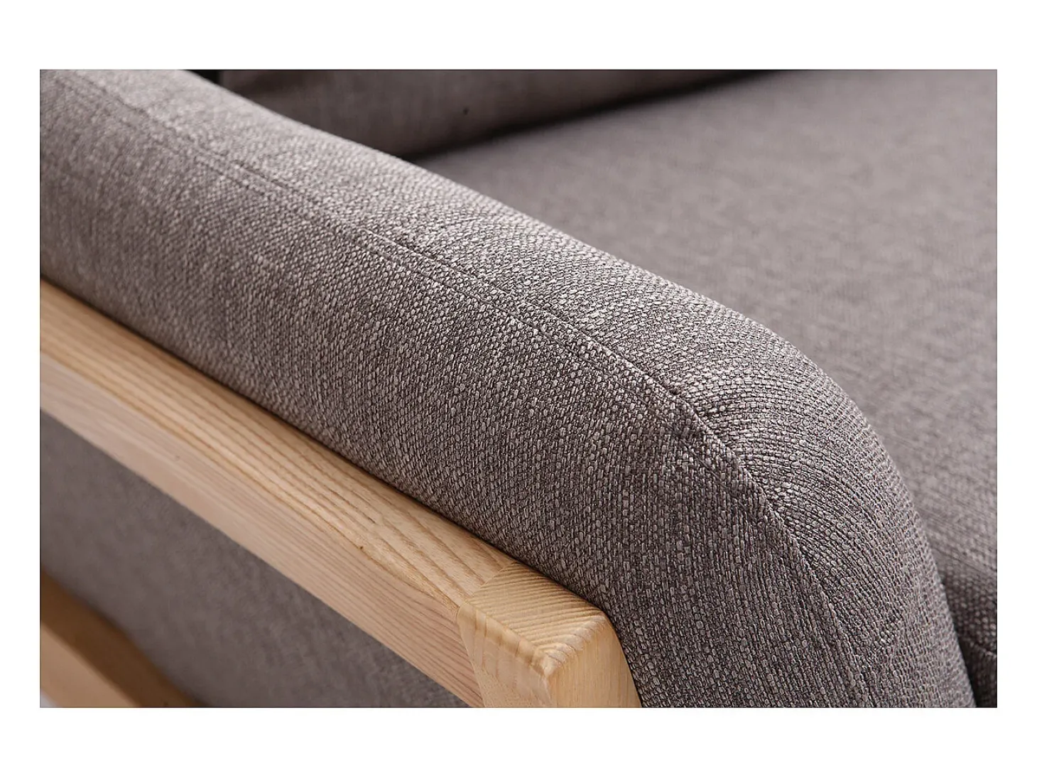 Sofá nórdico 2 plazas gris patas madera YOKO