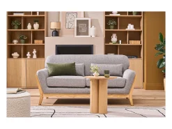 Sofá nórdico 2 plazas gris patas madera YOKO