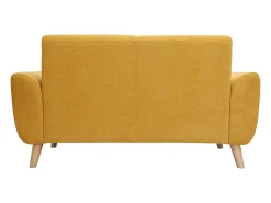 Sofá nórdico 2 plazas terciopelo amarillo mostaza EKTOR