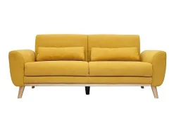 Sofá nórdico 3 plazas terciopelo amarillo mostaza EKTOR