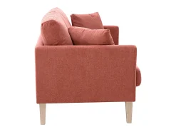 Sofá nórdico 2 plazas con funda desenfundable efecto aterciopelado color terracota OSLO