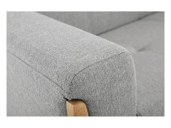 Sofá nórdico 2 plazas gris claro con patas de madera FJORD