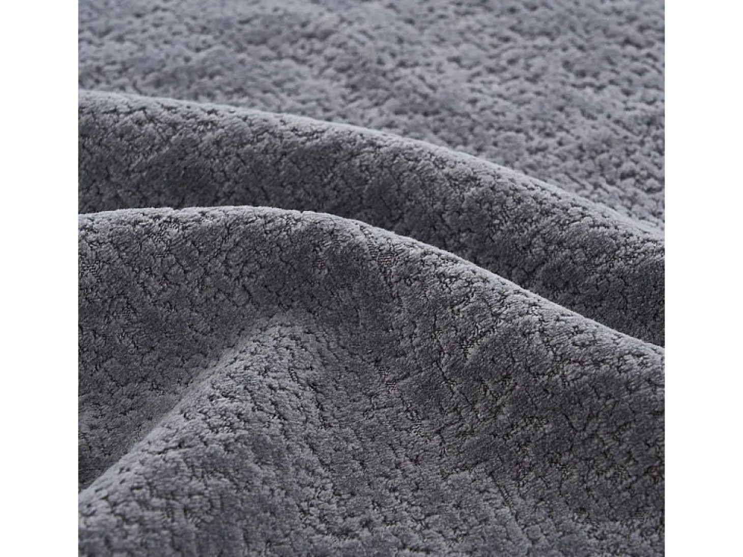 Sofá panorámico 5 plazas modular - de tejido Chenilla gris - con 6 cojines - 263x171x66cm