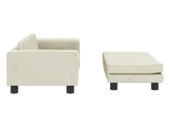 Sofá para niños con reposapiés terciopelo crema 100x50x30 cm ES700104