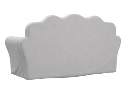 Sofá para niños de 2 plazas felpa suave gris claro ES452498