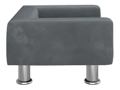 Sofá para niños de terciopelo gris oscuro 50x40x26,5 cm ES749461