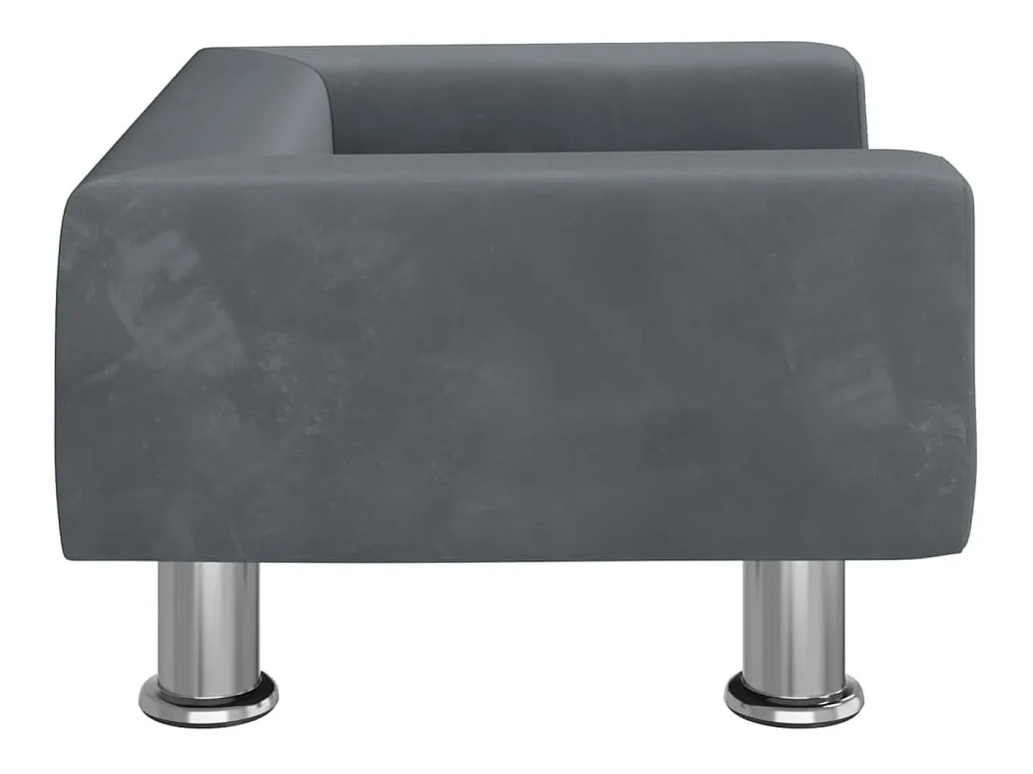 Sofá para niños de terciopelo gris oscuro 50x40x26,5 cm ES749461