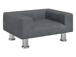 Sofá para niños de terciopelo gris oscuro 50x40x26,5 cm ES749461
