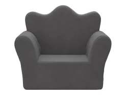 Sofá para niños felpa suave gris antracita ES515484