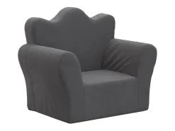 Sofá para niños felpa suave gris antracita ES515484