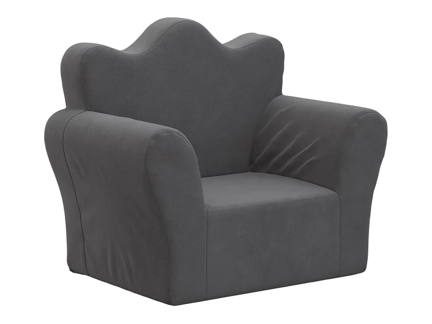 Sofá para niños felpa suave gris antracita ES515484