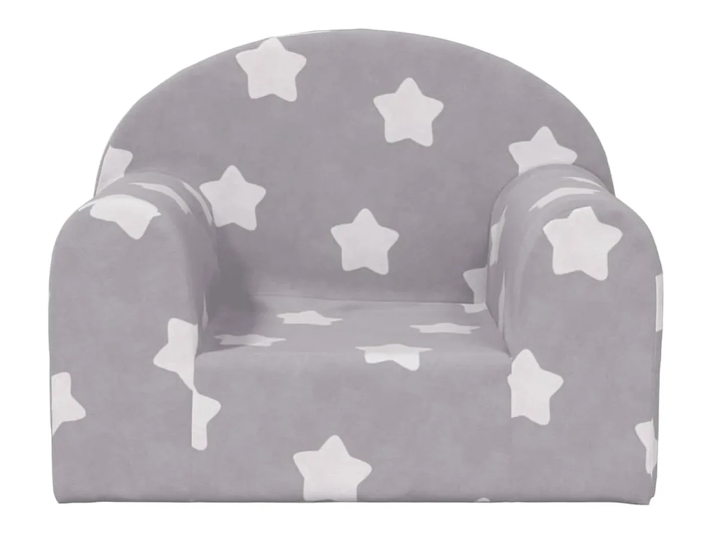 Sofá para niños felpa suave gris claro con estrellas ES485014