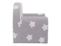 Sofá para niños felpa suave gris claro con estrellas ES485014