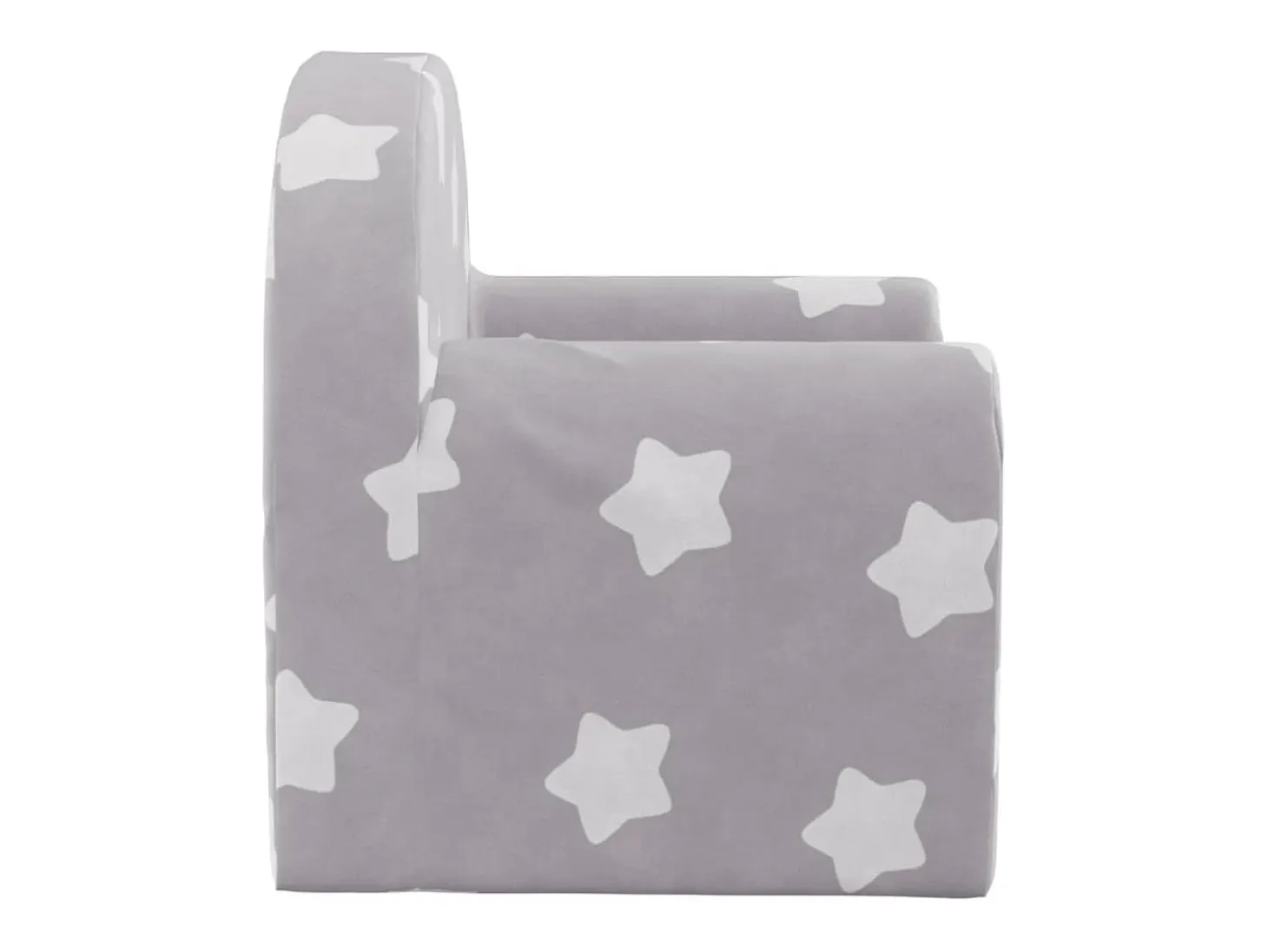 Sofá para niños felpa suave gris claro con estrellas ES485014