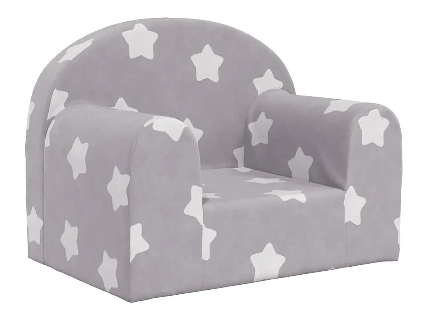 Sofá para niños felpa suave gris claro con estrellas ES485014