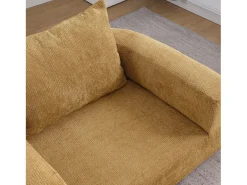 Sofá para salón en chenilla amarillo diseño moderno cómodo y resistente