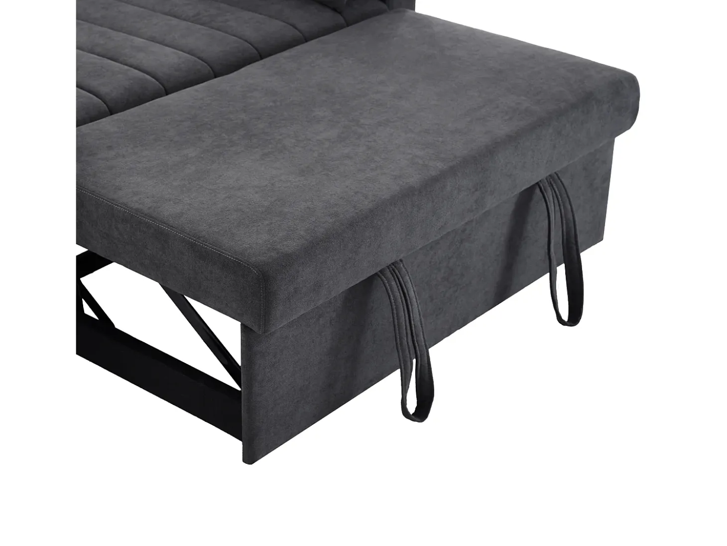 Sofá plegable de 2 plazas, terciopelo gris, con respaldo ajustable y portavasos, para salón o dormitorio