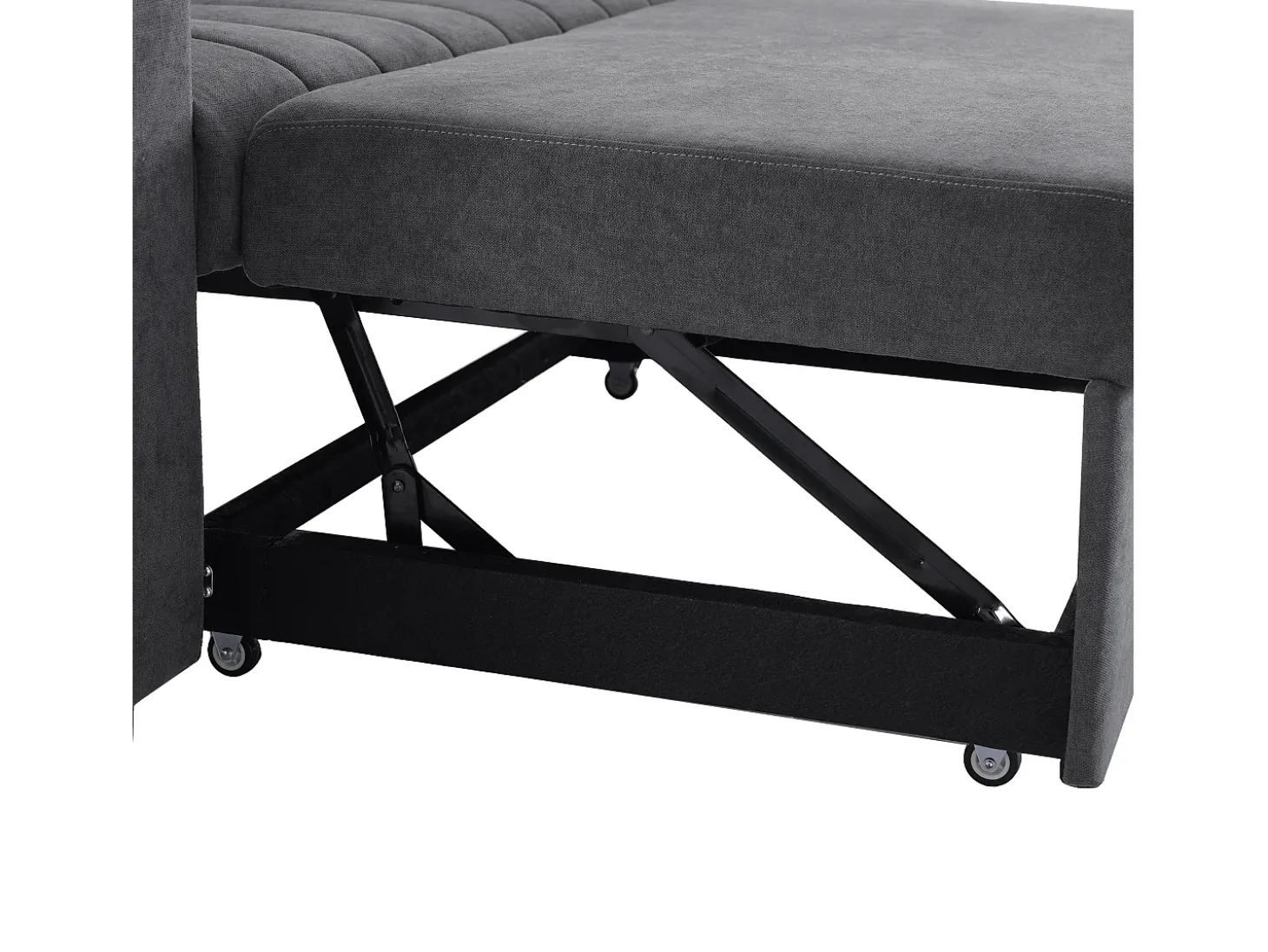 Sofá plegable de 2 plazas, terciopelo gris, con respaldo ajustable y portavasos, para salón o dormitorio