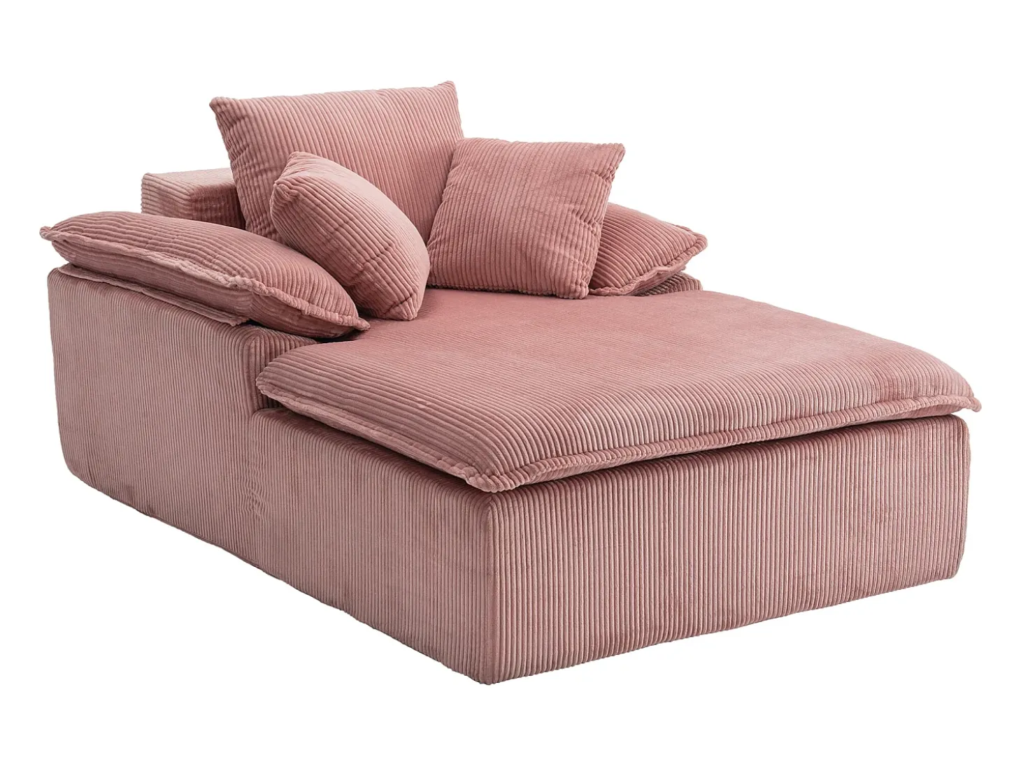 Sofá reclinable de 1 plaza - Sillón de pana - No requiere montaje - Rosa