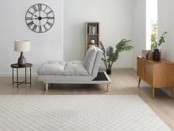 Sofá reclinable de 3 plazas convertible clic-clac en tejido gris claro PALOBU