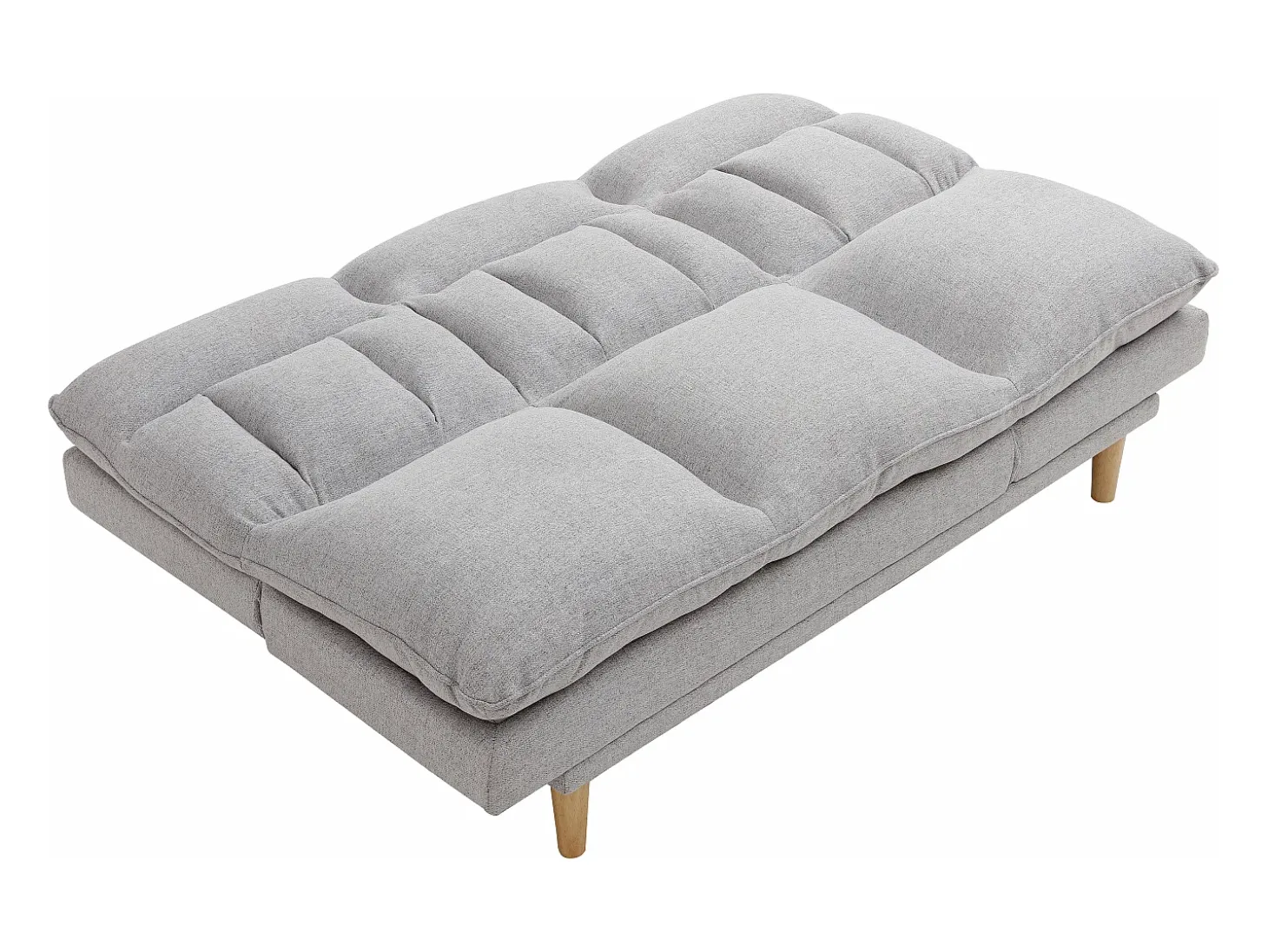 Sofá reclinable de 3 plazas convertible clic-clac en tejido gris claro PALOBU
