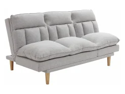 Sofá reclinable de 3 plazas convertible clic-clac en tejido gris claro PALOBU