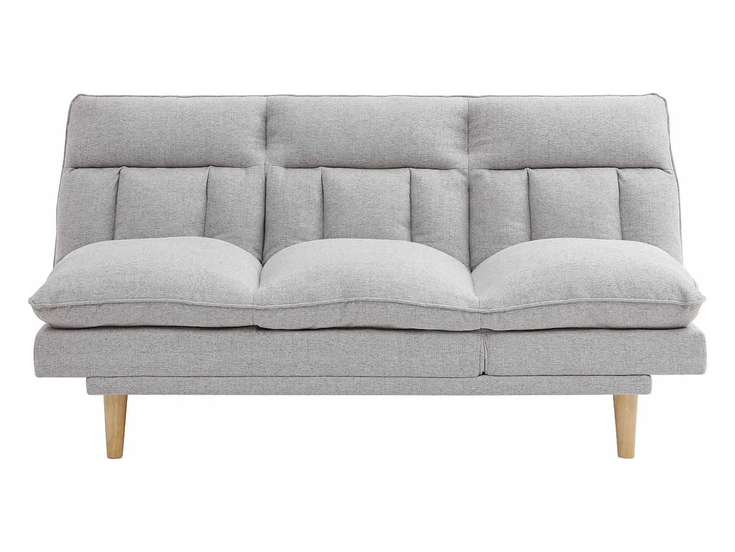 Sofá reclinable de 3 plazas convertible clic-clac en tejido gris claro PALOBU
