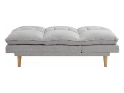 Sofá reclinable de 3 plazas convertible clic-clac en tejido gris claro PALOBU