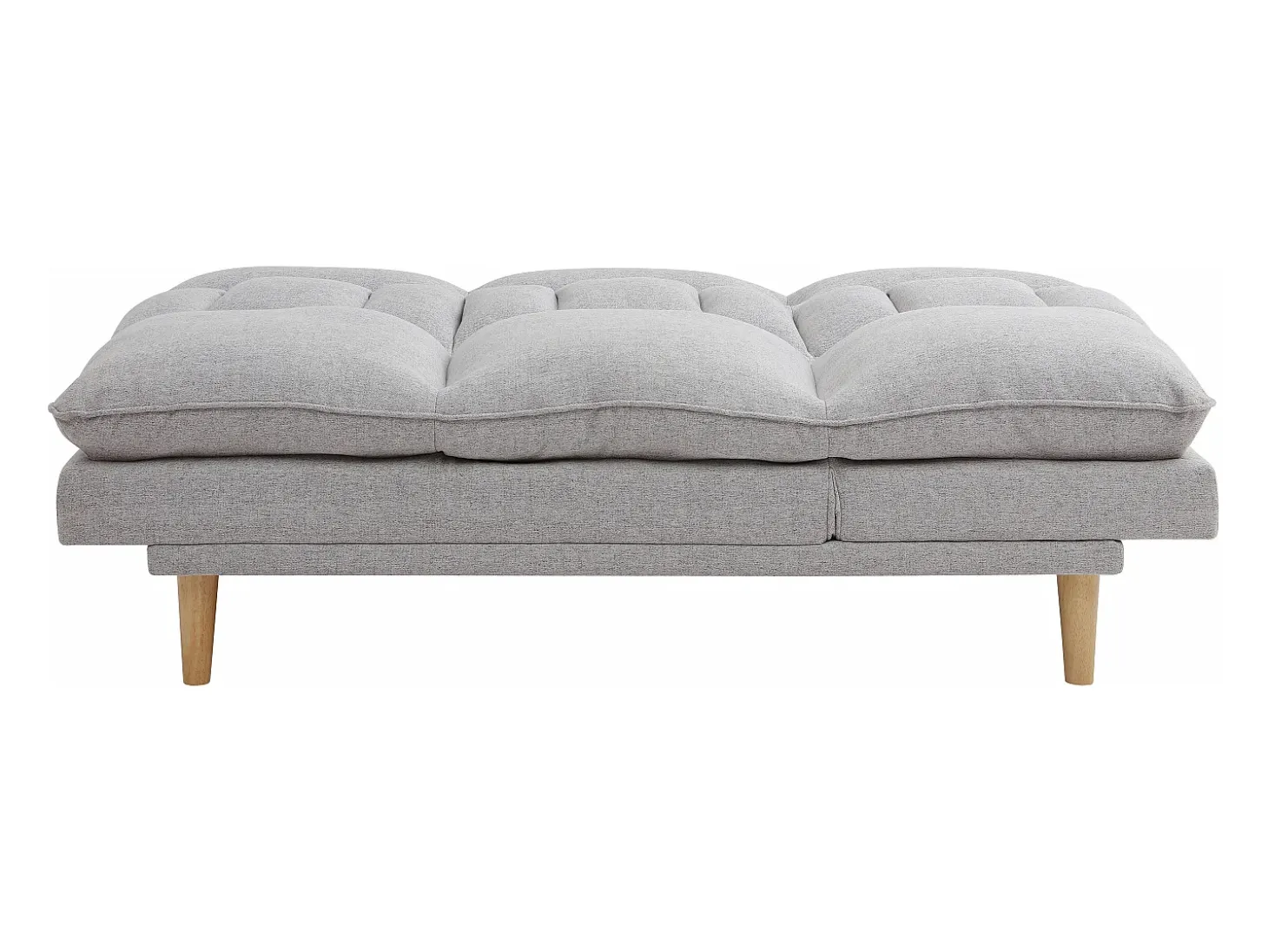 Sofá reclinable de 3 plazas convertible clic-clac en tejido gris claro PALOBU