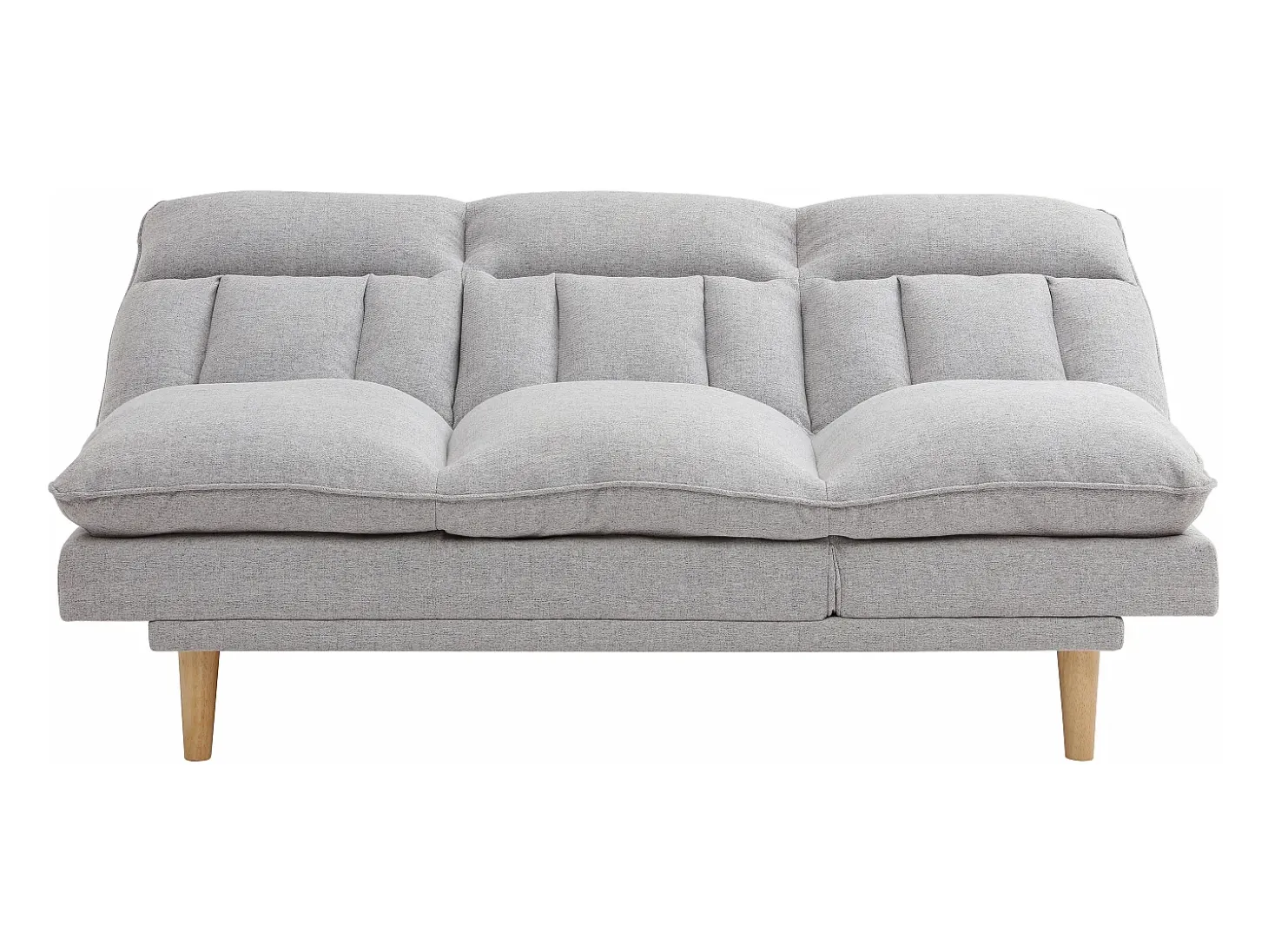 Sofá reclinable de 3 plazas convertible clic-clac en tejido gris claro PALOBU