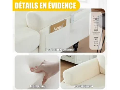 Sofá Relax de 1 Plaza en Felpa - Respaldo Envolvente - Asiento Extra Profundo 100cm - Estructura 250kg - Ideal para Salón, Oficina y Balcón - Pies de Madera Maciza