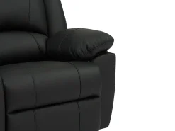 Sofá relax de 2 plazas de cuero de vaca negro AROMA