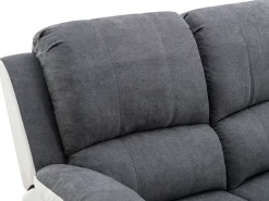Sofá relax de 2 plazas de microfibra y piel sintética gris y blanco BRODY