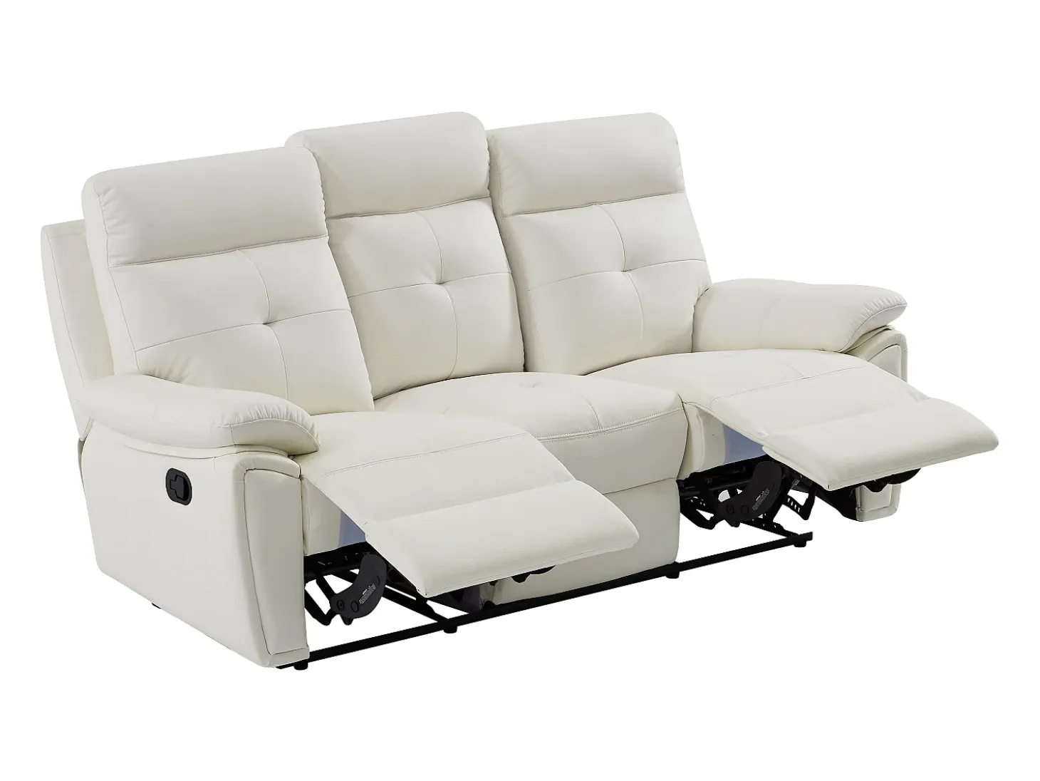 Sofá relax de 3 plazas de piel blanco estilo contemporáneo VINETA
