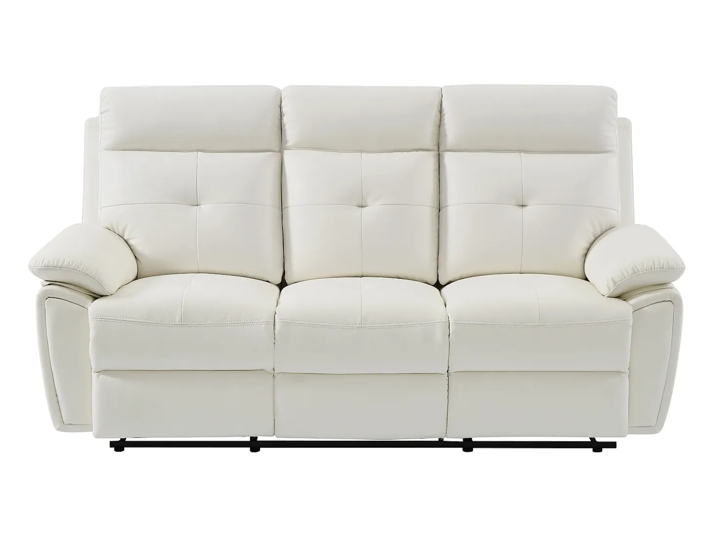 Sofá relax de 3 plazas de piel blanco estilo contemporáneo VINETA