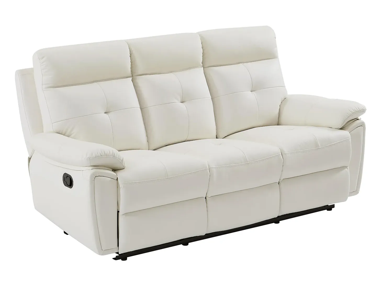 Sofá relax de 3 plazas de piel blanco estilo contemporáneo VINETA